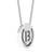 Initial 'b' round pendant silver necklace with cube chain and bold charm