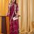 Wine embellished sequinned silk blend saree