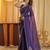 Magenta beads and stones embellished saree