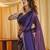 Magenta beads and stones embellished saree