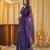 Magenta beads and stones embellished saree