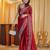 Marroon beads and stones embellished saree