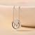 Initial 'n' round pendant silver necklace with cube chain and bold charm