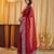 Marroon beads and stones embellished saree