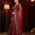 Marron beads and stones embellished woven saree