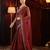 Marron beads and stones embellished woven saree