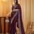 Wine beads and stones embellished saree