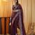 Wine beads and stones embellished saree