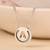 Initial 'a' round pendant silver necklace with cube chain and bold charm