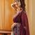 Wine beads and stones embellished saree