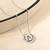Initial 'a' round pendant silver necklace with cube chain and bold charm