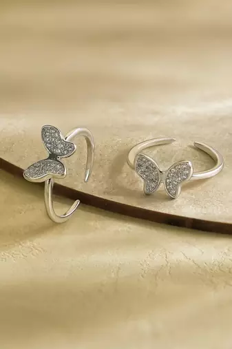 Touch925 butterfly toe rings