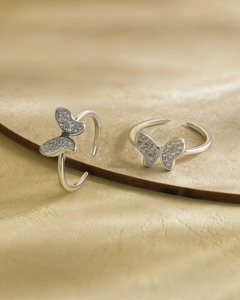Touch925 butterfly toe rings