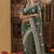 Mahendi beads and stones embellished supernet saree