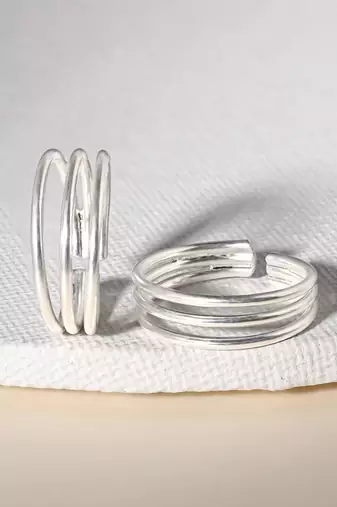 Touch925 classic spiral toe ring
