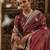 Rust beads and stones embellished supernet designer saree