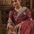 Rust beads and stones embellished supernet designer saree