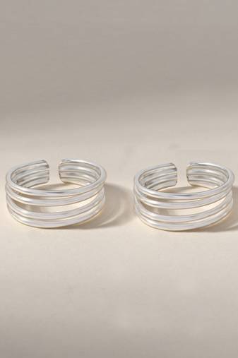 Touch925 elegant spiral layered toe ring