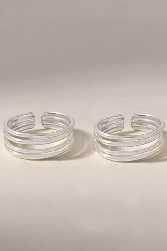 Touch925 elegant spiral layered toe ring