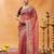 Rust embellished sequinned embroidered organza saree