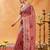 Rust embellished sequinned embroidered organza saree