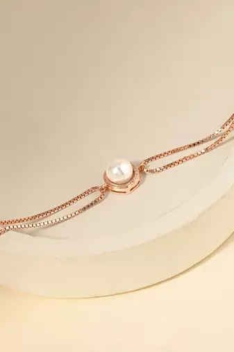 Double chain pearl bracelet