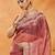 Rust embellished sequinned embroidered organza saree
