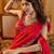 Cherry beads and stones embellished silk blend saree