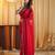 Cherry beads and stones embellished silk blend saree