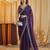 Magenta beads and stones embellished silk blend saree