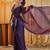 Magenta beads and stones embellished silk blend saree