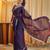 Magenta beads and stones embellished silk blend saree