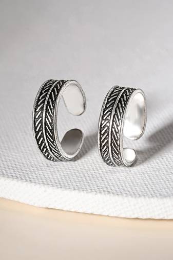 Touch925 elegant linework toe ring