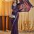 Magenta beads and stones embellished silk blend saree