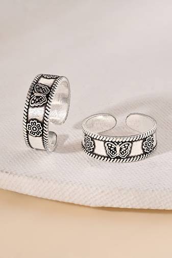 Touch925 butterfly blossom toe ring