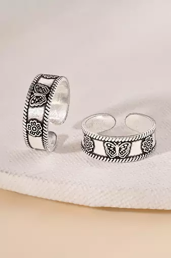 Touch925 butterfly blossom toe ring