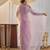 Lavender beads and stones silk blend blend saree