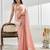 Pink beads and stones silk blend blend saree