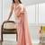Pink beads and stones silk blend blend saree