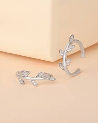 Touch925 leaf charm toe ring 1