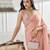 Pink beads and stones silk blend blend saree