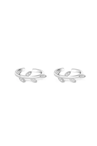 Touch925 leaf charm toe ring