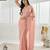 Pink beads and stones silk blend blend saree