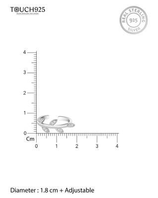 Touch925 leaf charm toe ring 4