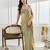 Pista beads and stones silk blend blend saree
