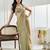 Pista beads and stones silk blend blend saree