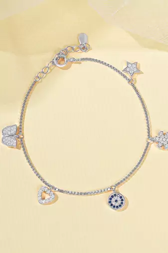 Butterfly blue charm bracelet