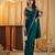 Turquoise blue beads and stones silk blend blend saree