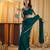 Turquoise blue beads and stones silk blend blend saree