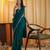 Turquoise blue beads and stones silk blend blend saree